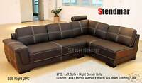 2PC NEW CLASSIC EURO DESIGN LEATHER SECTIONAL SOFA S95C