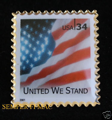 United We Stand Stamp USA Wave Flag Lape