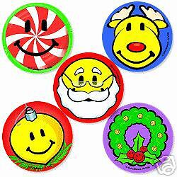 SMILEY-HOLIDAY-FACES-15-LARGE-STICKERS-CHRISTMAS-WREATH