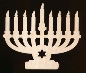 Details about Menorah Unfinished Craft Wood Shape #1479-3.5