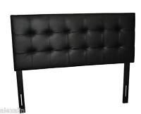 Queen Size Headboard in Black Leather for Bed