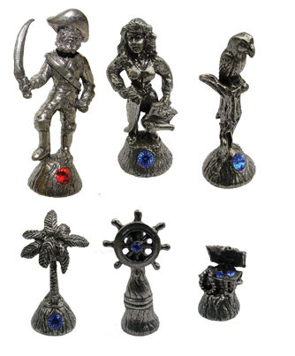 Beautiful lead free pewter pirate chess set 4  