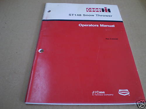 CASE IH ST148 SNOW THROWER OPERATORS MANUAL  