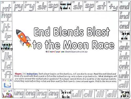 Printable Resource End Blends & Digraph Spelling Games  