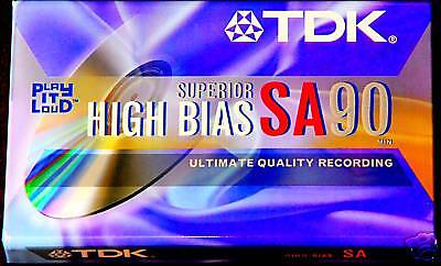 TDK SA 90 HIGH BIAS SEALED BLANK AUDIO CASSETTE TAPE  