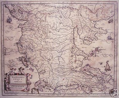 Gerard Mercator Macedonia Epirus Et Achaia  CA 1606