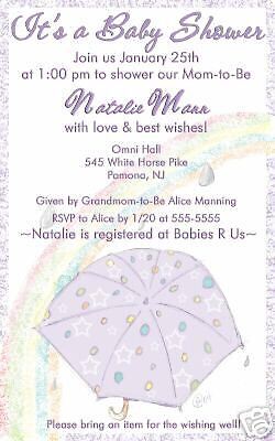 Custom Umbrella Wedding Bridal Baby Shower Invitations  