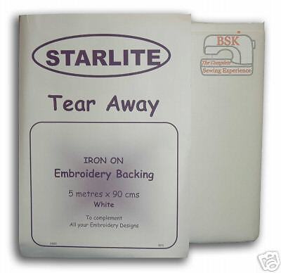 Starlite Tear Away Embroidery Backing   Iron On  