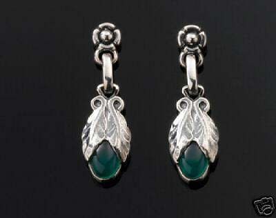 Georg Jensen Earrings Of The Year 2008 with Green Agate  