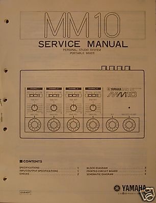 Yamaha Original MM10 Personal Mixer Service Manual.  
