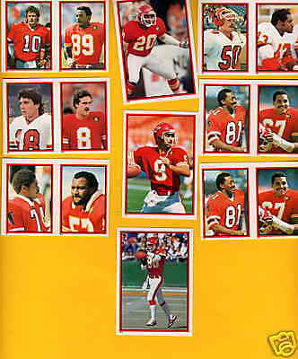 1984 Kansas City Chiefs Sticker Set DERON CHERRY BILL KENNEY NICK LOWERY STILL