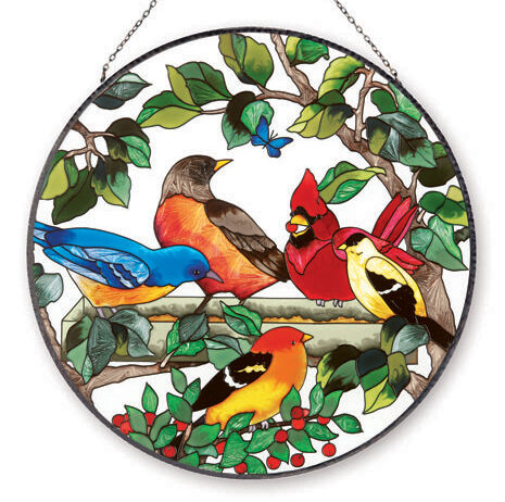 BIRDS CARDINAL CANARY ROBIN BLUEBIRD 10 RND SUNCATCHER  