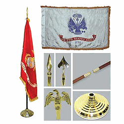 New-3x5-U-S-Military-Indoor-Flag-Pole-Parade-Set-Kit