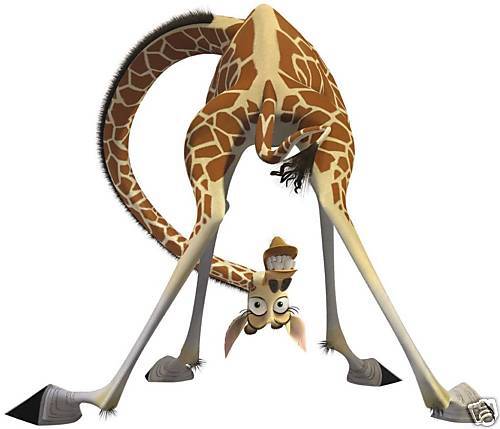 MADAGASCAR MELMAN GIRAFFE IRON TRANSFER  