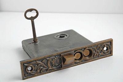 ANTIQUE ORNATE MORTISE LOCK PENN PORTULACA 1895  