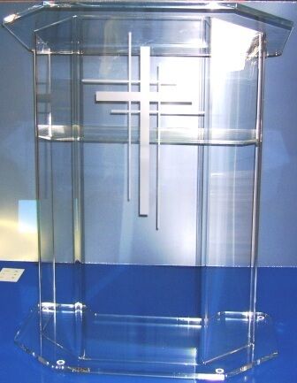 Clear/Podium/Lectern/Pulpit/Plexiglass/Lucite/Acrylic  