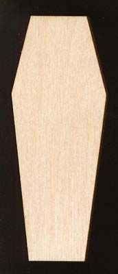 Coffin Shape Halloween 4 Natural Craft Wood #1187 4  