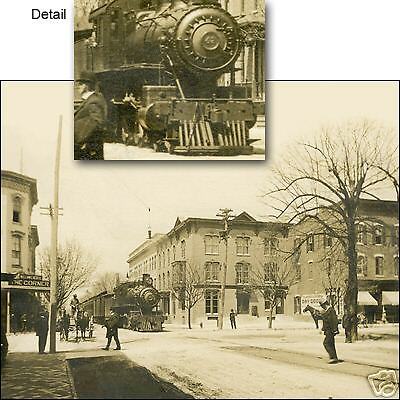 Railroad train Square Shippensburg PA 1912 large photo  