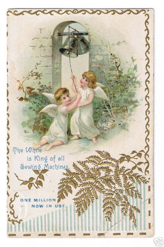 White Sewing Machine Co. Embossed Trade Card 1890s  