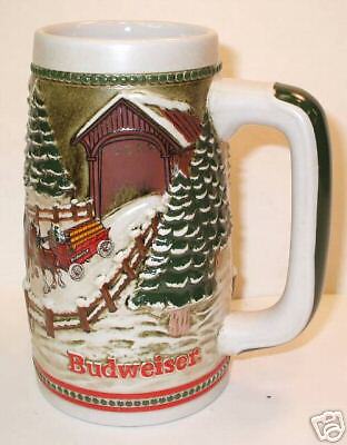 Budweiser Stein   CERAMARTE Of Brazil   Covered Bridge  