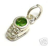 sterling BABY BOOT AUGUST BIRTHSTONE CHARM A1927  