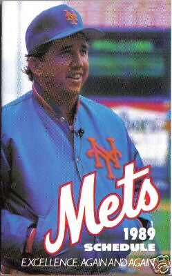 1989 New York Mets Baseball Team Pocket Schedule  