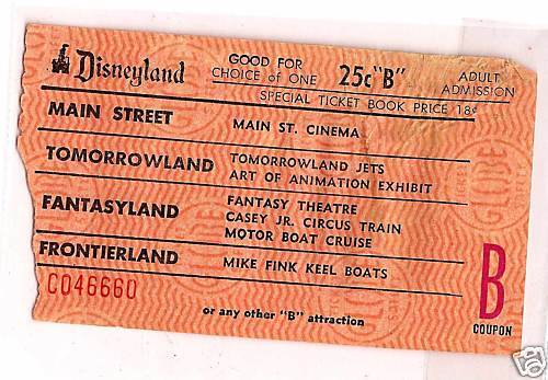 EARLY DISNEYLAND 25 cent value B Coupon Mike Fink ++  