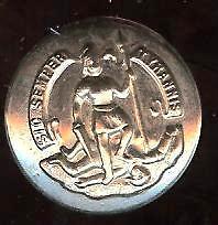 Sic SEMPER TYRANNIS vintage silverplated button 5/8 in  