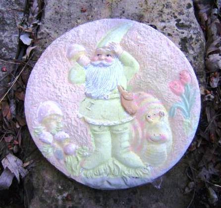 plaster concrete gnome elf stepping stone plastic mold  