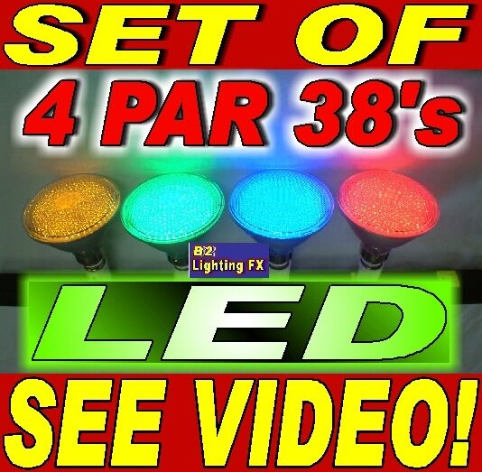 PACK PAR 38 LAMP 165 LED BULB RED BLUE GREEN YELLOW  