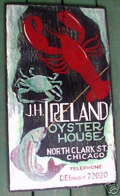 Chicago Illinois Oyster House Sign J. H. Ireland  