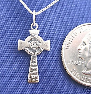 23rd PSALM CROSS 18 Necklace Pendant 925 Silver N50.C  