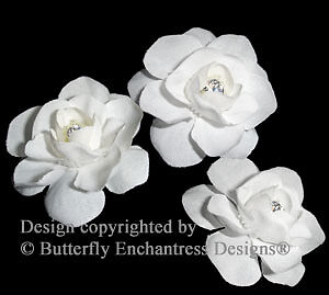 Crystal White Flower Bridal Hair Pins Wedding  