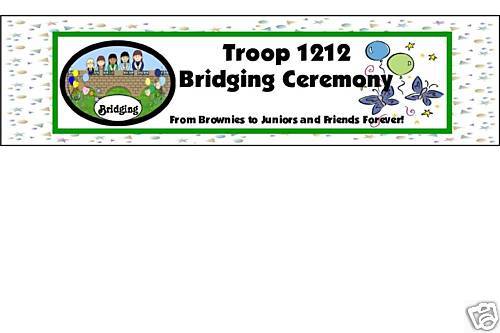 Girl Scout BRIDGING CEREMONY waterbottle label wrapper  