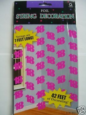 foil string decoration 18 pink £ 1 99