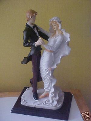 Bride and Groom Poly Resin Statue by DeVinci 14 tall  