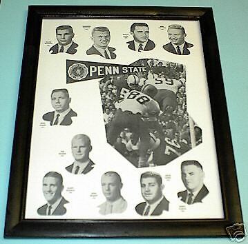 1962 PENN STATE NITTANY LIONS FRAMED STARTING TEAM