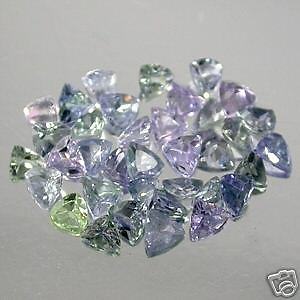 3mm TRILLION NATURAL PURPLE BLUE TANZANITE .097 Cts  