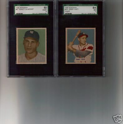 1949 Bowman #201 Sibby Sisti Hi # SGC 84 = PSA 7  