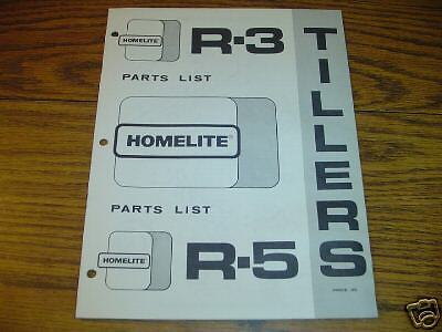 Homelite Lawn Tractor Mower R3 & R5 Tiller Parts Manual  