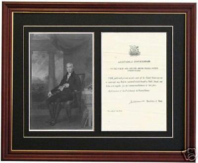JAMES MONROE War of 1812 Signed Letter Autograph  