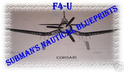 WWII F4U 1D Corsair fighter BLUEPRINT  