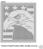 Vintage Crochet American Eagle Patriotic Filet Pattern | eBay