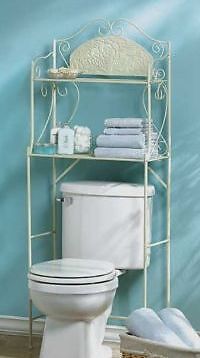 IVORY Off white Bathroom Over TOILET SHELF bath storage  