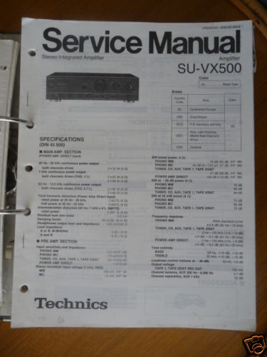 Service Manual Technics SU VX500 Amplifier,ORIGINAL  