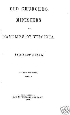 Virginia Old Churches & Families V1 Genealogy@  