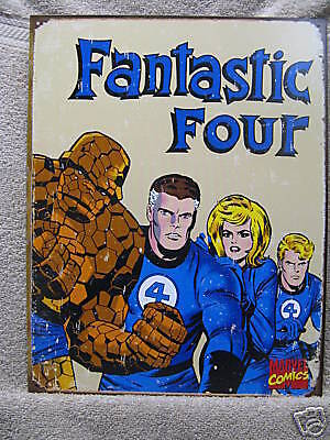 FANTASTIC FOUR Vintage lOOK cOMIC BOOK DECOR Tin Sign  