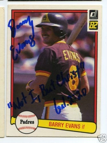 BARRY EVANS 1982 DONRUSS SIGNED # 271 PADRES  