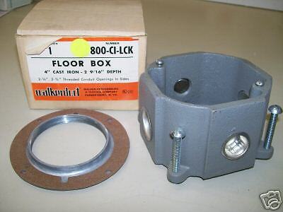 WALKERDUCT FLOOR BOX 800 CI LCK 4CAST 9/16 DEPTH  