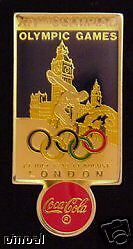 Coca Cola Olympic Poster Pin ~ 1948 ~ London  